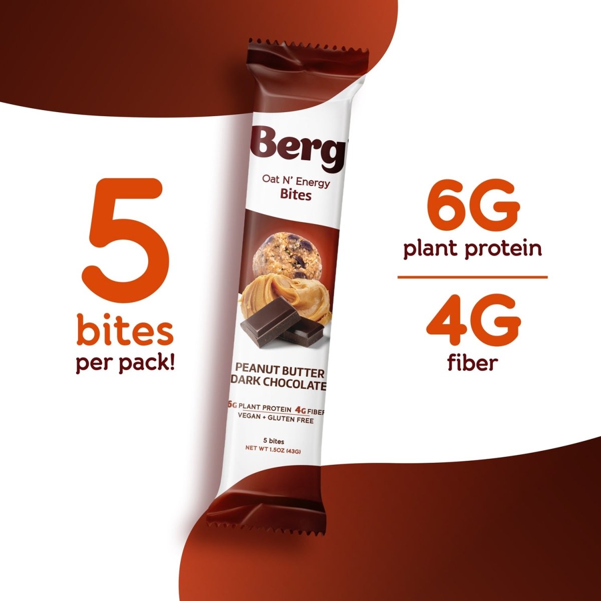 Berg Bites Peanut Butter Dark Chocolate - Box of 8 - Image 3